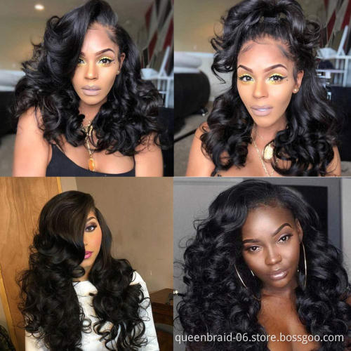 Brazilian Loose Wave Bundles with Closure Virgin Human Hair Bundles with 100% Unprocessed Human Hair Extensions Natural Color